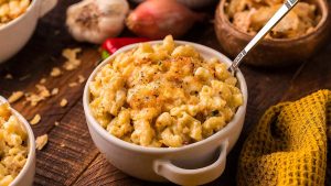 Smoked Gouda Mac and Cheese with Pancetta.