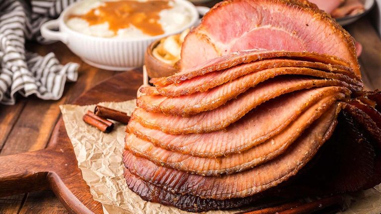 Smoked Sweet Onion Honey Glazed Ham.