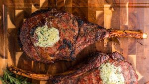 tomahawk steaks with butter