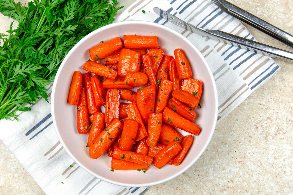 Air Fryer Carrots with Irresistible Honey Brown Sugar Glaze PinkWhen