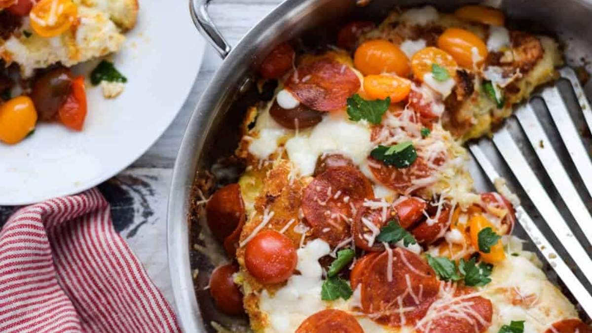 A shared round-up of comfort food recipes featuring delicious pizzas topped with pepperoni and tomatoes.