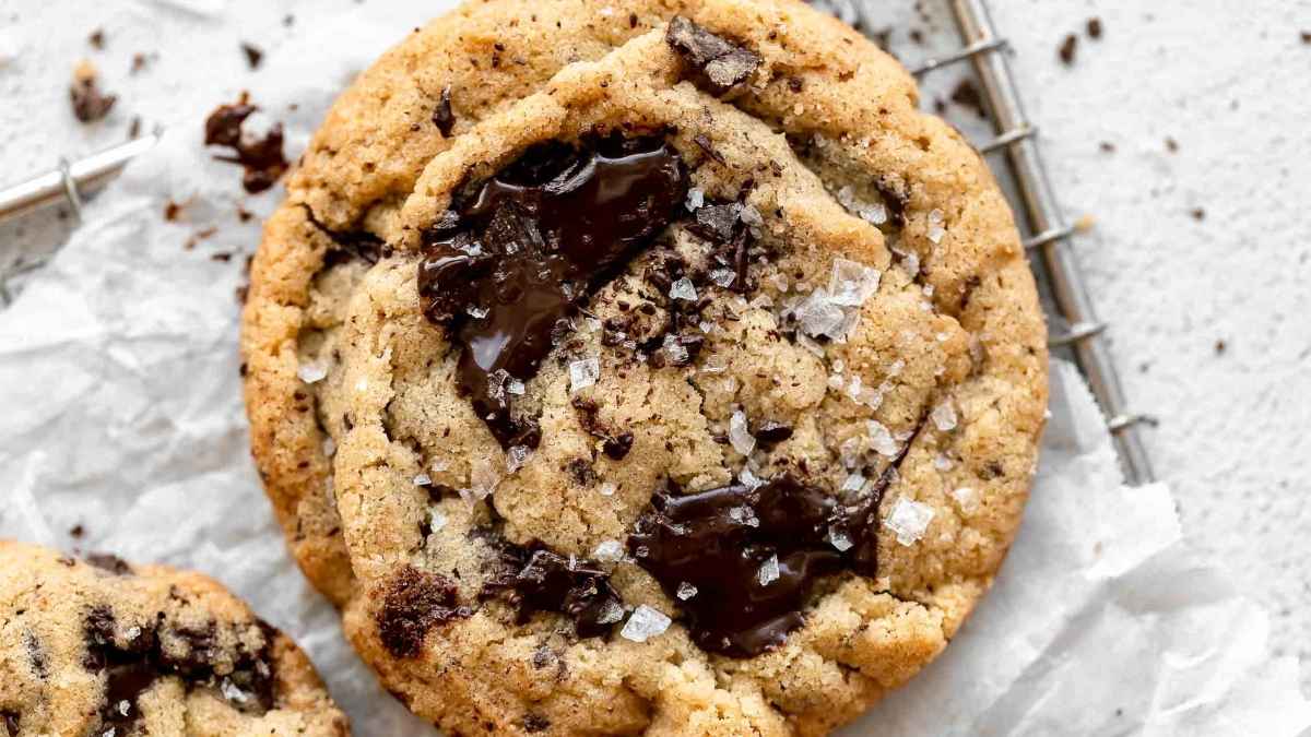 Chocolate chip cookie with salt.