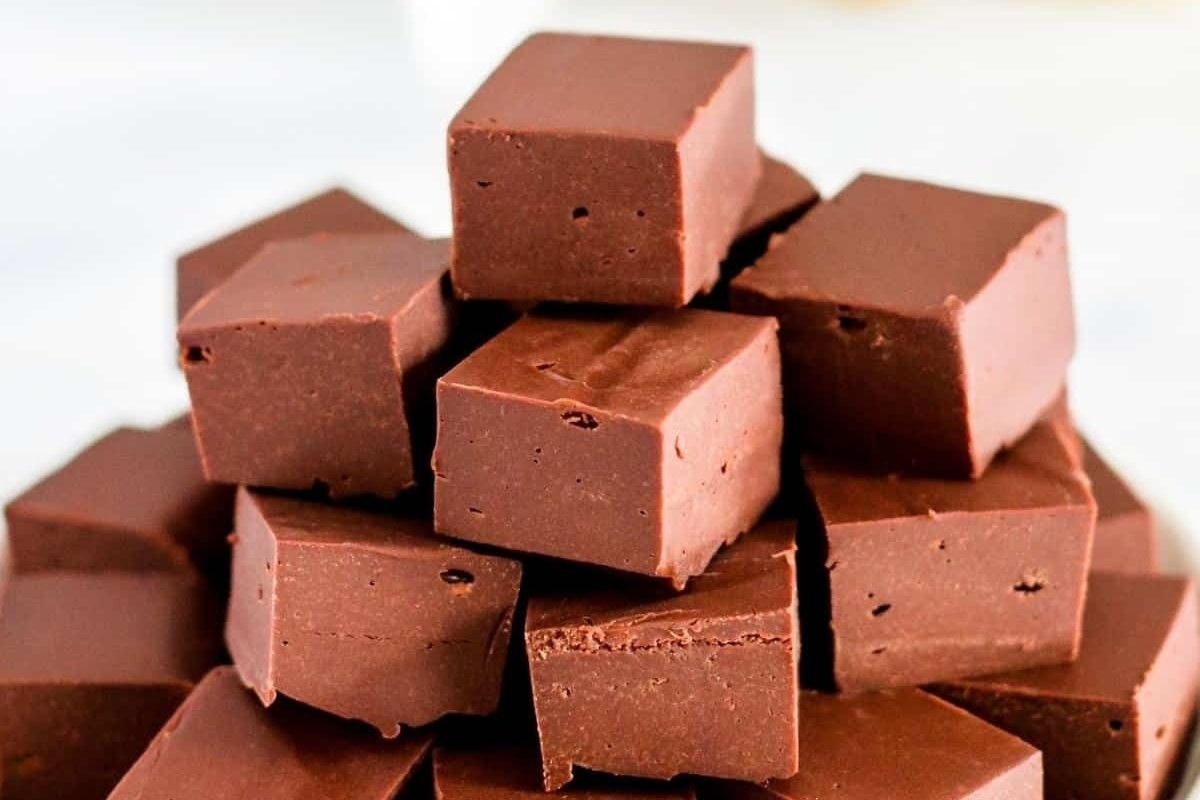 A decadent pile of chocolate fudge perfect for Christmas celebrations.
