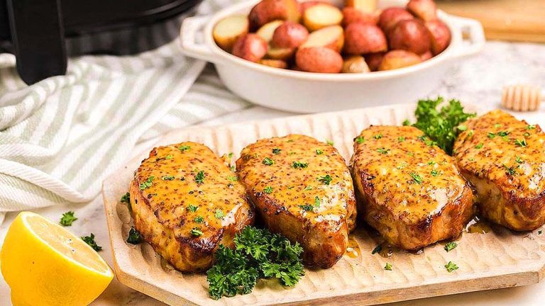 Air Fryer Honey Mustard Pork Chops.