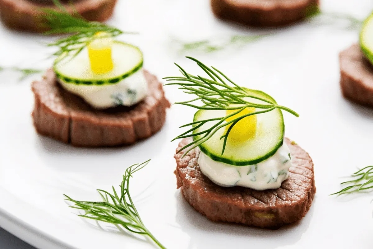 Beef And Horseradish Cream Cheese Canapes