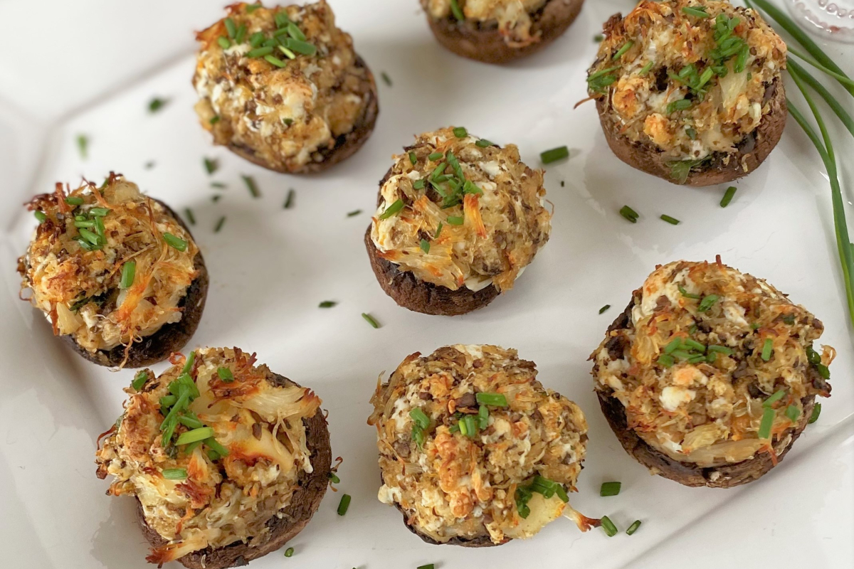 Crab Stuffed Mushrooms.