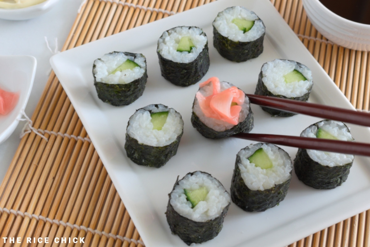 Hosomaki sushi rolls.