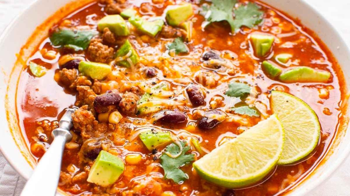 Winter Soup Recipes to Warm You Up 8 Taco soup with ground turkey.