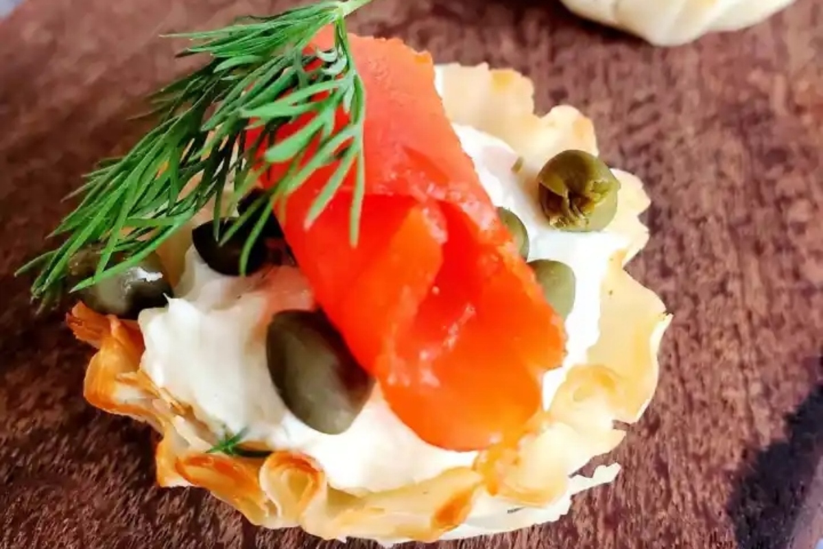 Smoked Salmon Phyllo Appetizers.