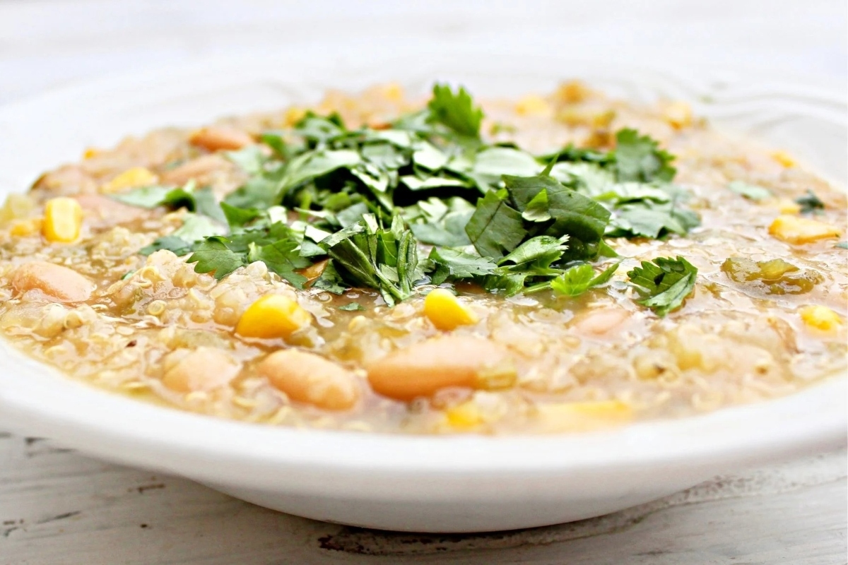 A flavorful slow cooker mexican bean and corn soup.