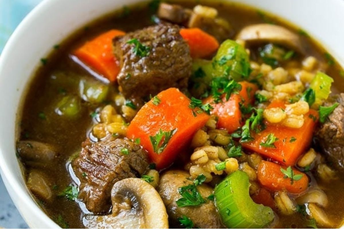 25 Tasty Filling Beef Soup Recipes 1 Beef Barley Soup