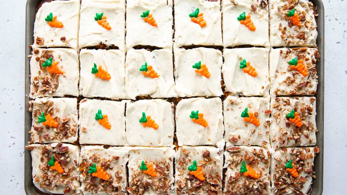 Carrot Sheet Cake Recipe with Cream Cheese Frosting