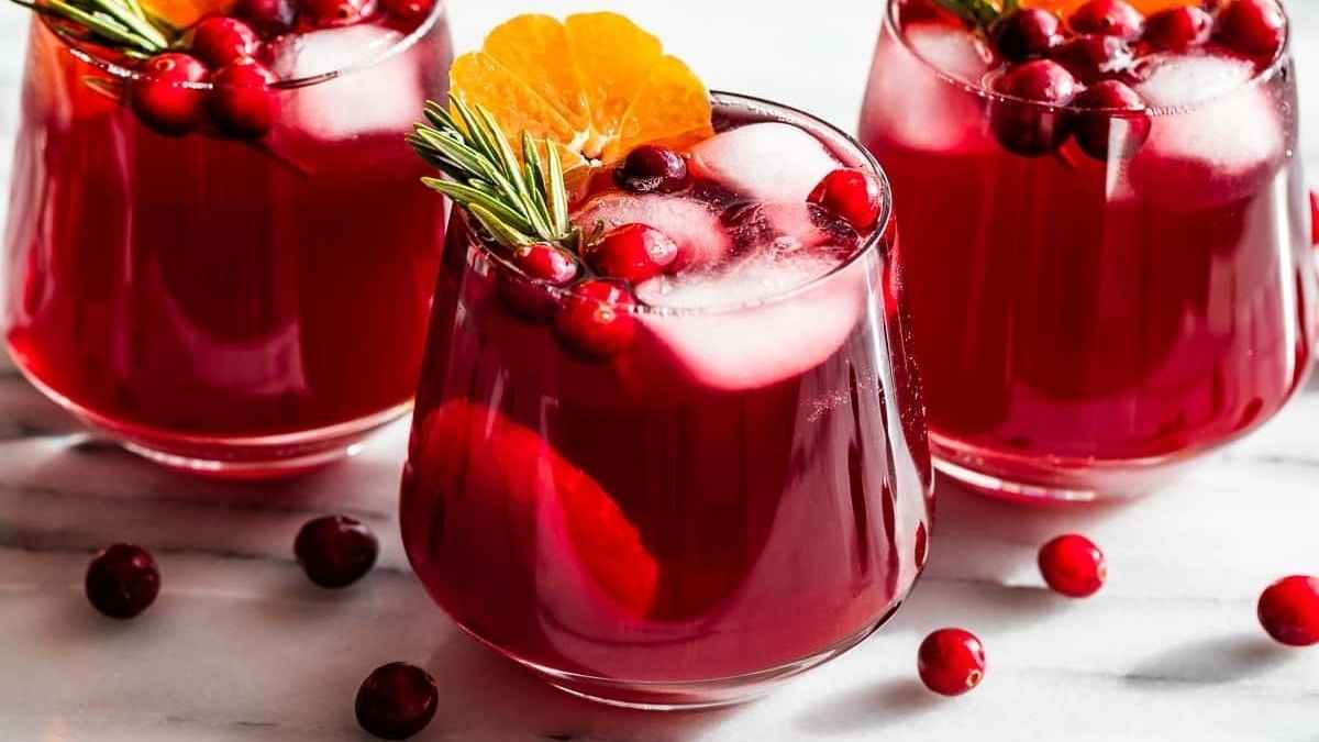 Cranberry Kombucha Mocktail.