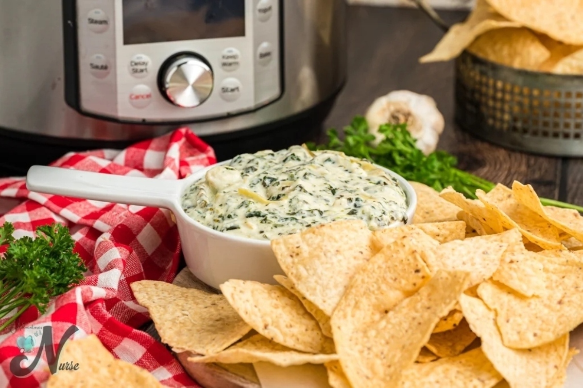 Instant Pot Artichoke and Spinach Dip.