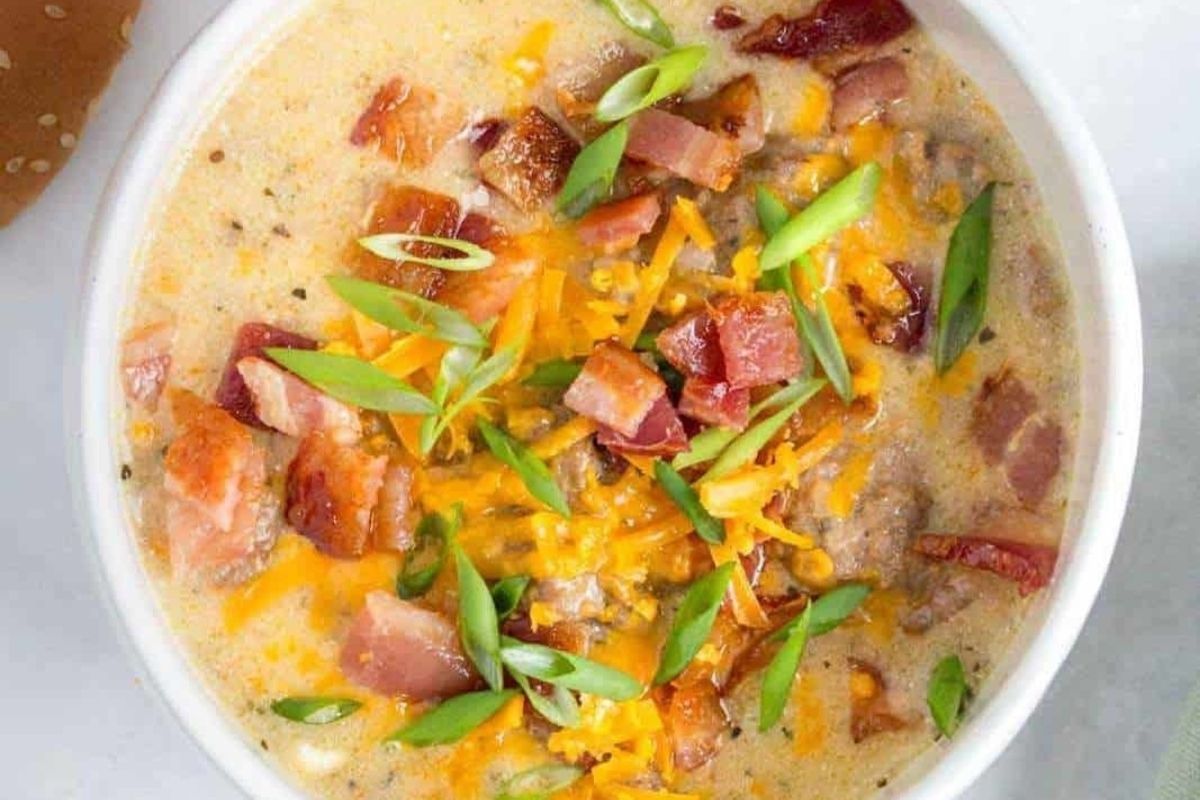 25 Tasty Filling Beef Soup Recipes 18 Instant Pot Cheeseburger Soup