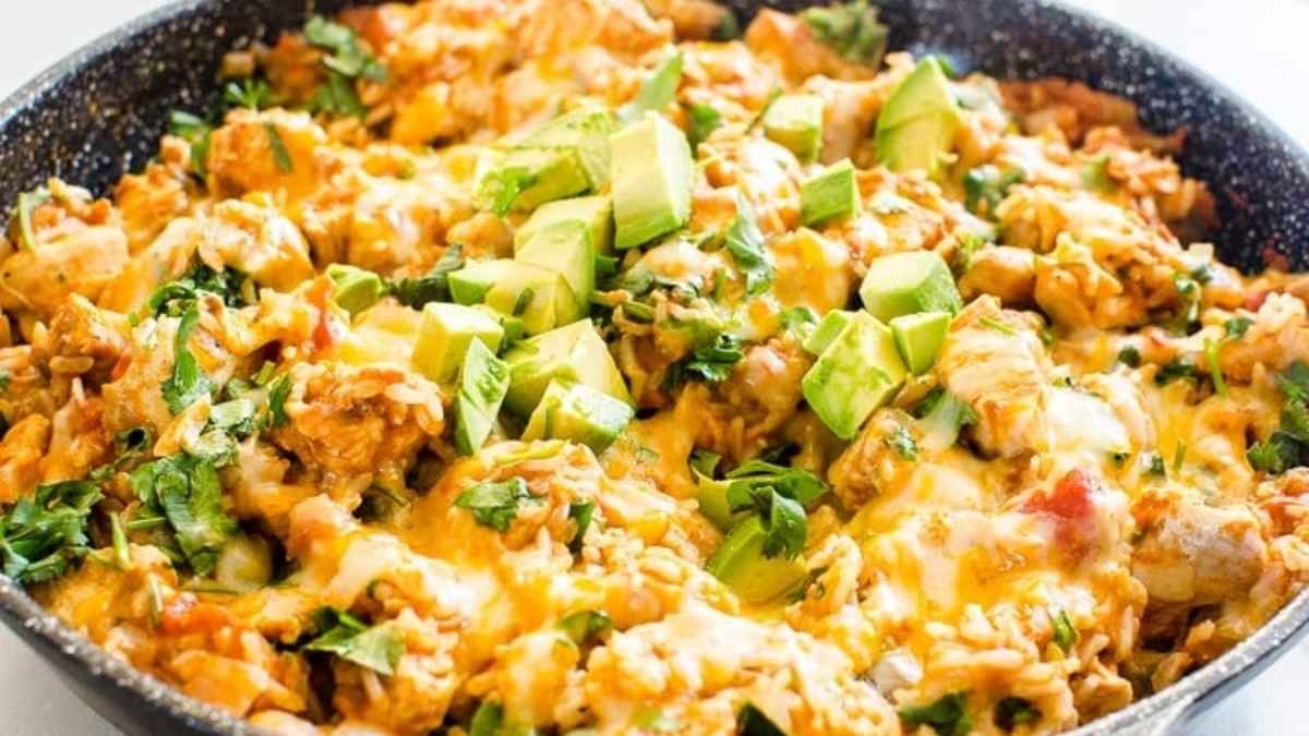 One Pan Mexican Chicken And Rice.