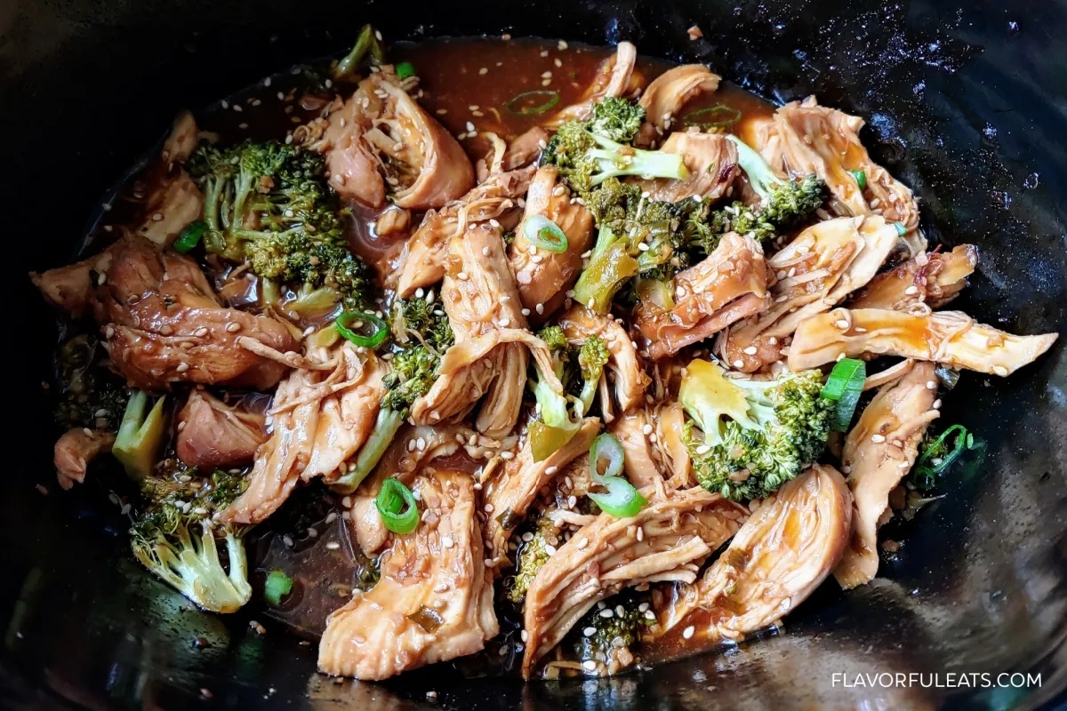 Chicken and broccoli in an instant pot.