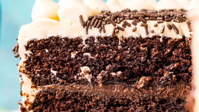 Chocolate Guinness Cake recipe by Sugar and Soul.