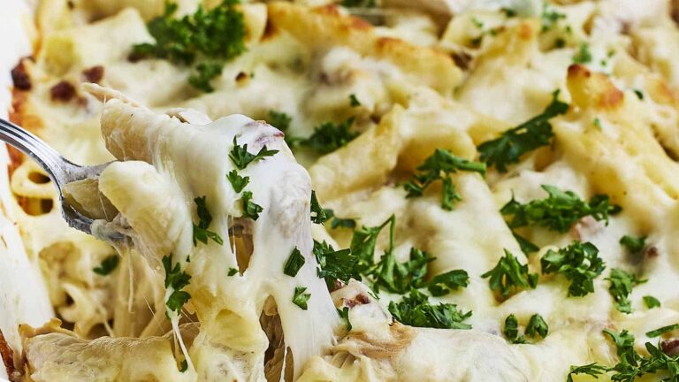 Chicken Bacon Ranch Casserole recipe by Cheerful Cook.