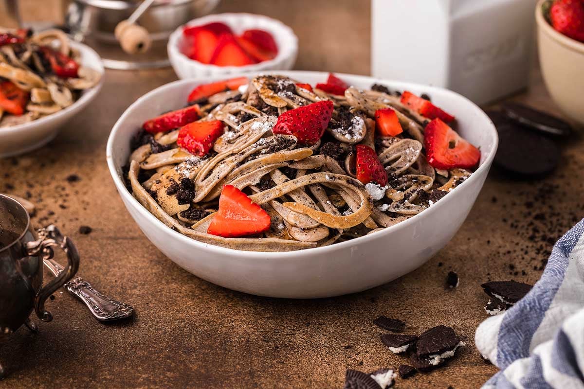 chocolate pancake spaghetti tik tok recipe