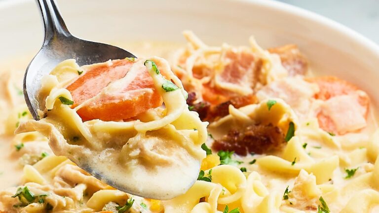 Crack Chicken Noodle Soup recipe by Cheerful Cook.