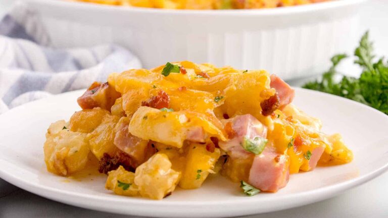 Ham and Cheese Casserole recipe by Cheerful Cook.