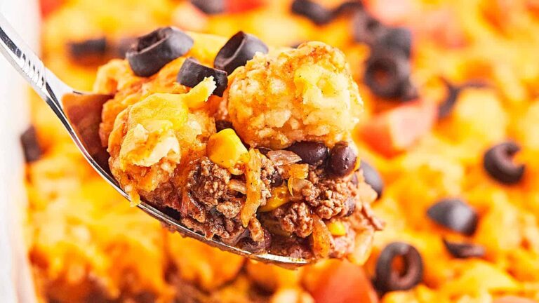 Tater Tot Casserole recipe by Cheerful Cook.