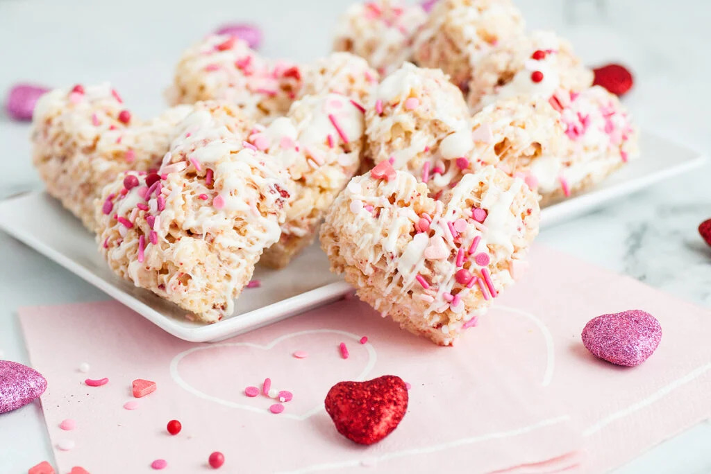 valentine strawberry cream rice krispies bella