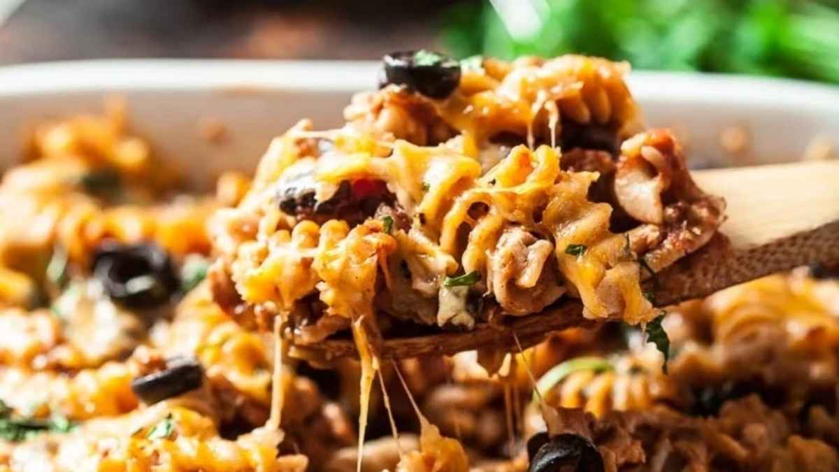 25-Minute Healthy Mexican Pasta Bake.