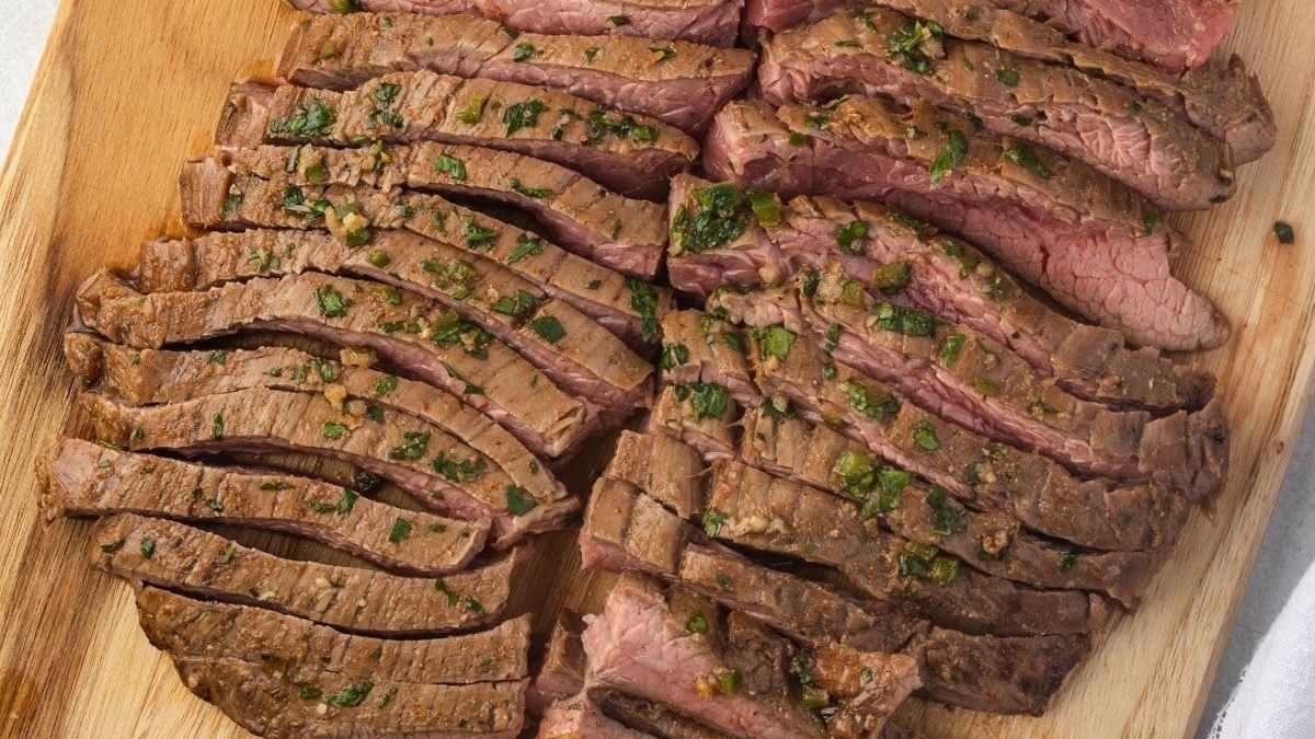 Air Fryer Flank Steak with Jalapeno Lime Marinade.