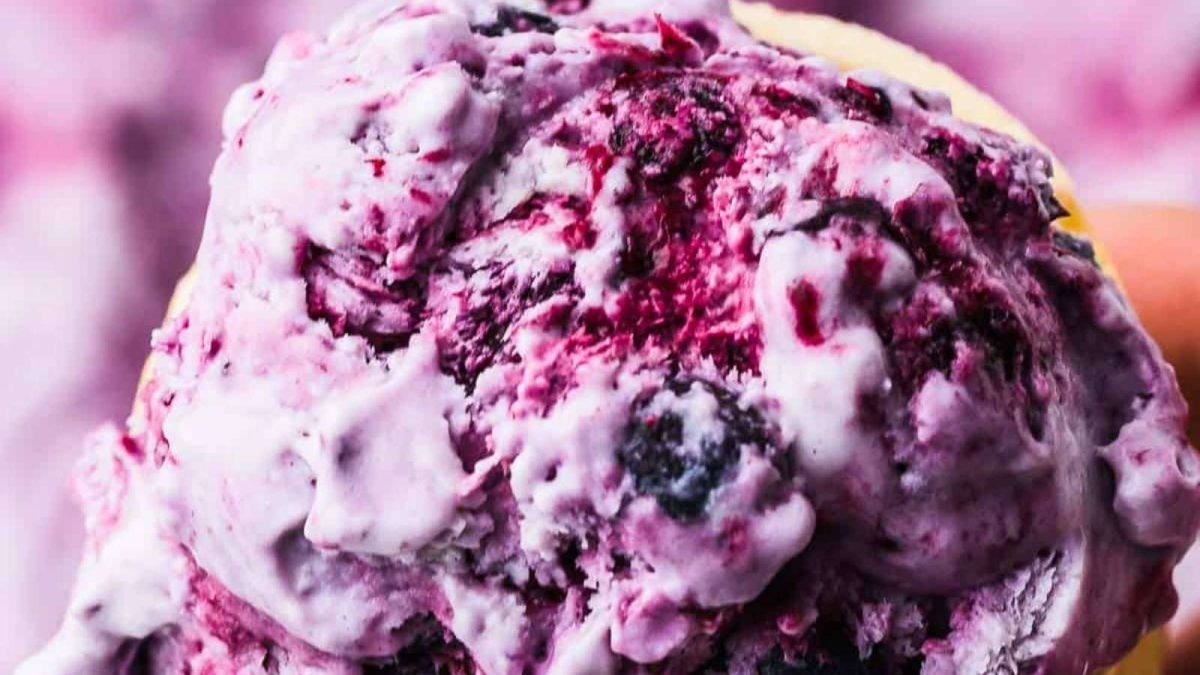 Cheerful Cook Homemade Blueberry Ice Cream No Churn