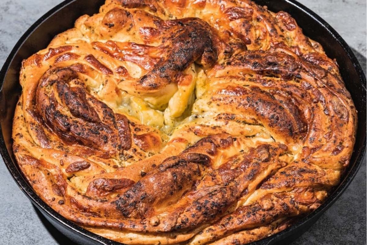 Cheesy Braided Pesto Bread