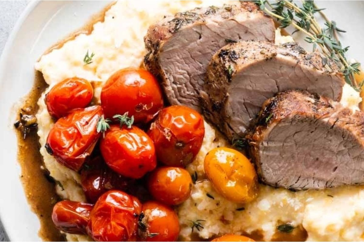 Herb Crusted Pork Tenderloin With Creamy Polenta