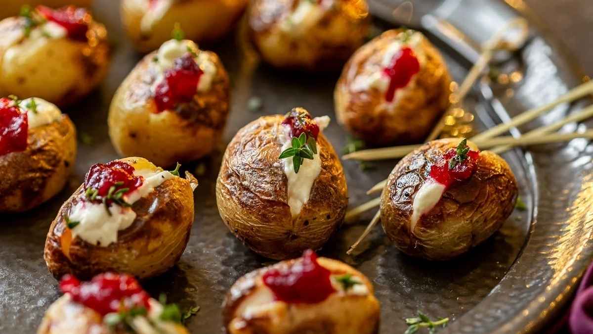 Mini Baked Potatoes. 