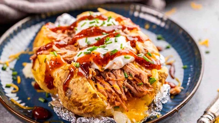 Pulled Pork Loaded Potatoes.