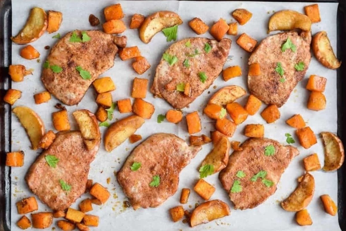 Sheet Pan Brown Sugar Pork Chops 1