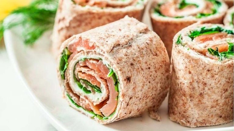 Smoked Salmon Roll-Ups with Creamy Lemon Dill Spread.