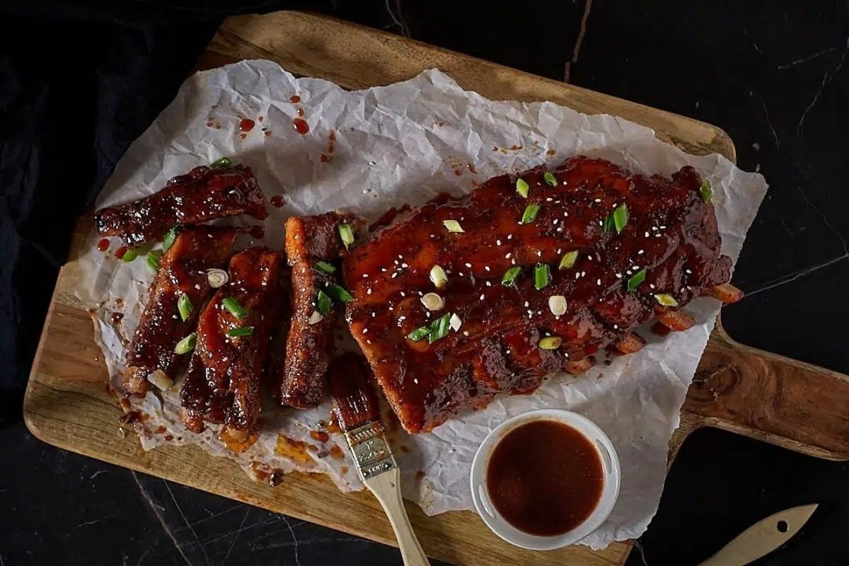 Sweet Sticky Korean Pork Ribs With Gochujang Glaze