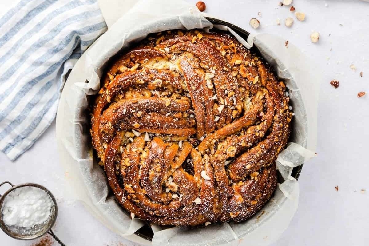Twisted Cinnamon And Hazelnut Bread