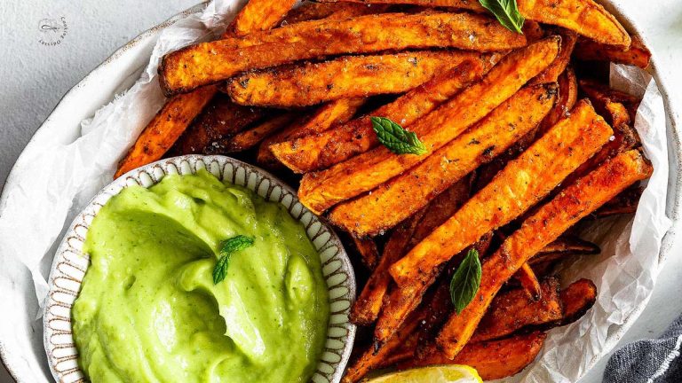 Air-Fryer Sweet Potato Fries (Masala Flavour).