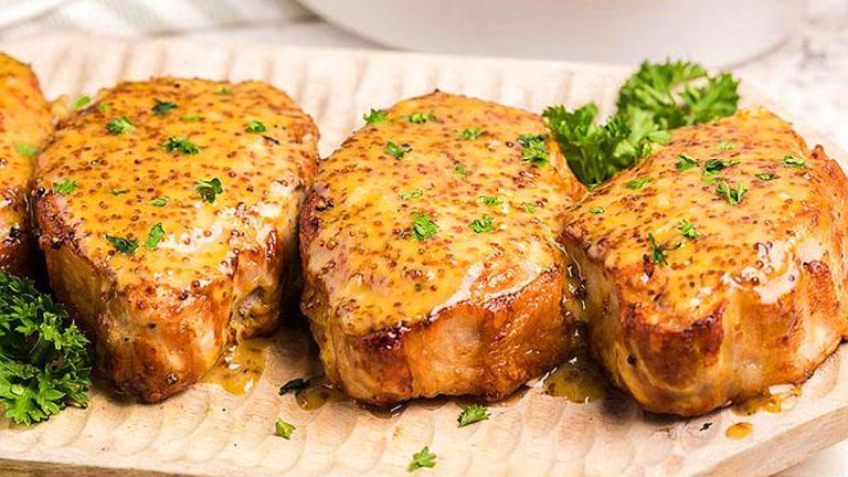 Air Fryer Honey Mustard Pork Chops.