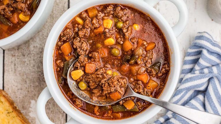 Slow Cooker Hamburger Soup.