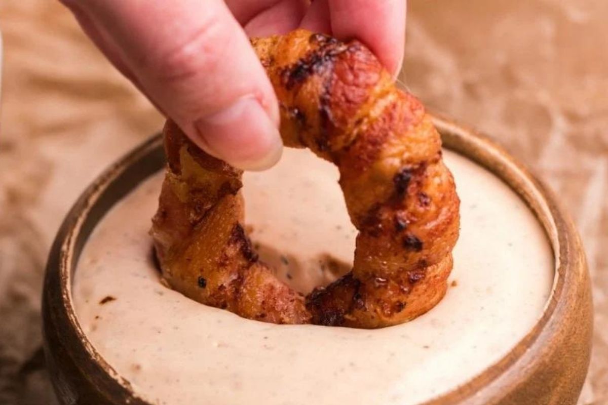 Air Fryer Bacon Wrapped Onion Rings