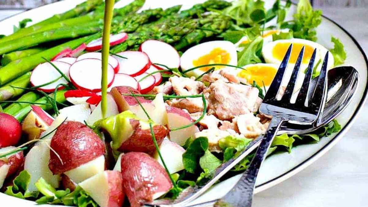 Asparagus Nicoise Salad.