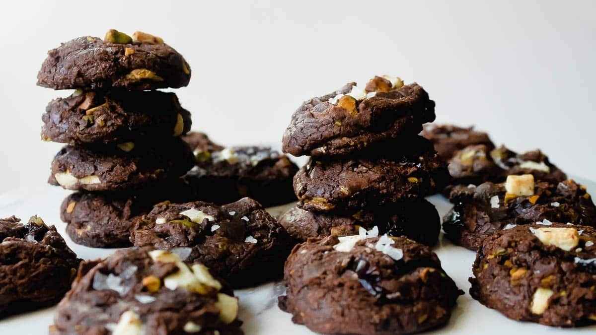 Brownie Mix Cookies With White Chocolate Chunks.