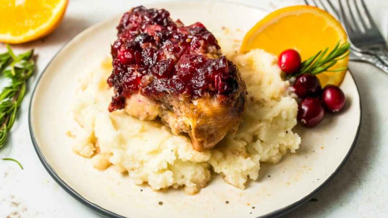 Crock Pot Cranberry Rosemary Chicken.