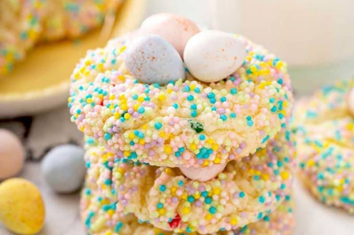 Easter Bird S Nest Funfetti Cookies
