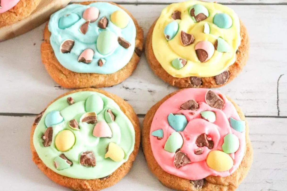 Easter Chocolate Chip Cookies With Mini Eggs