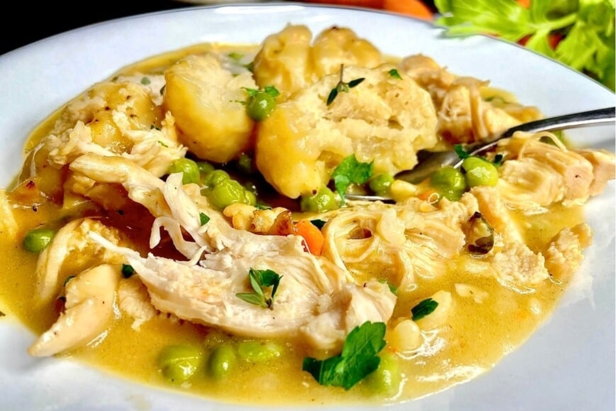 A plate of food on a table.