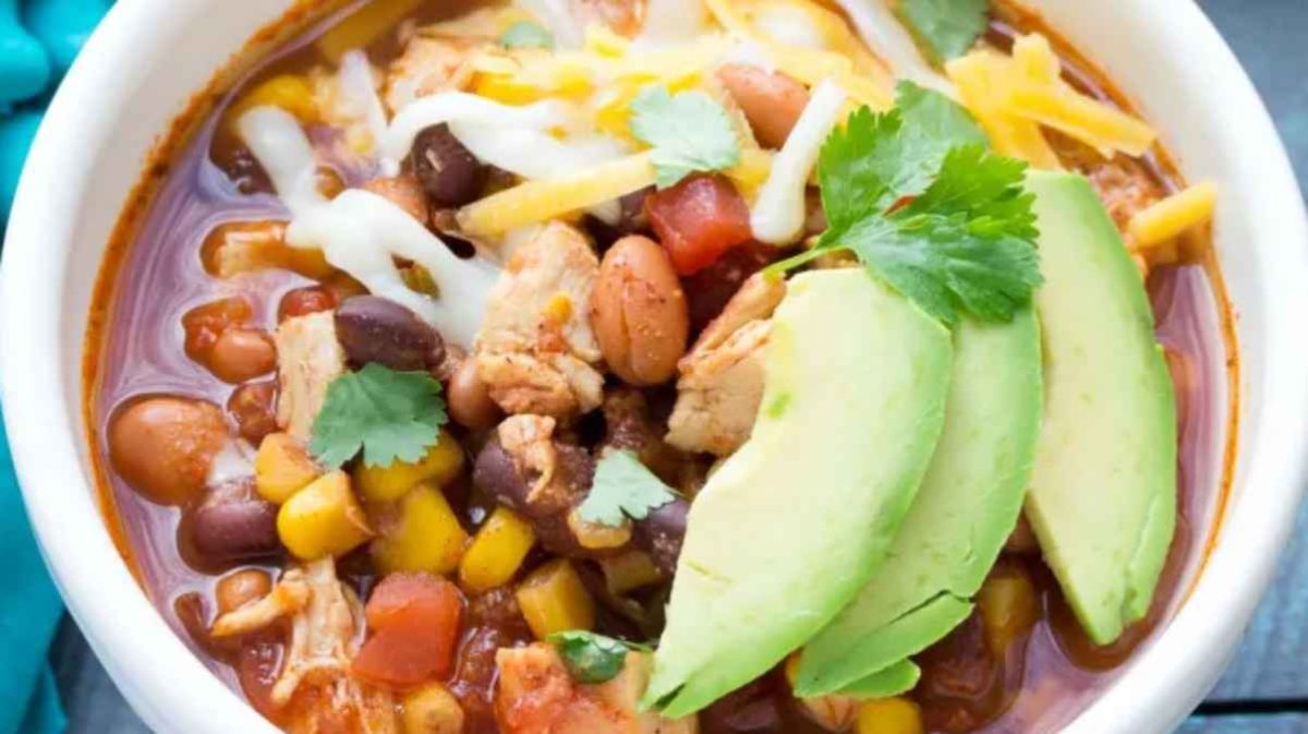 Easy Slow Cooker Chicken Taco Soup (No Chopping) + Video.